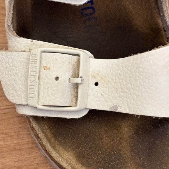 BIRKENSTOCK Womens Arizona Slide Sandals Size 40 White Leather Comfort Casual - Picture 5 of 13